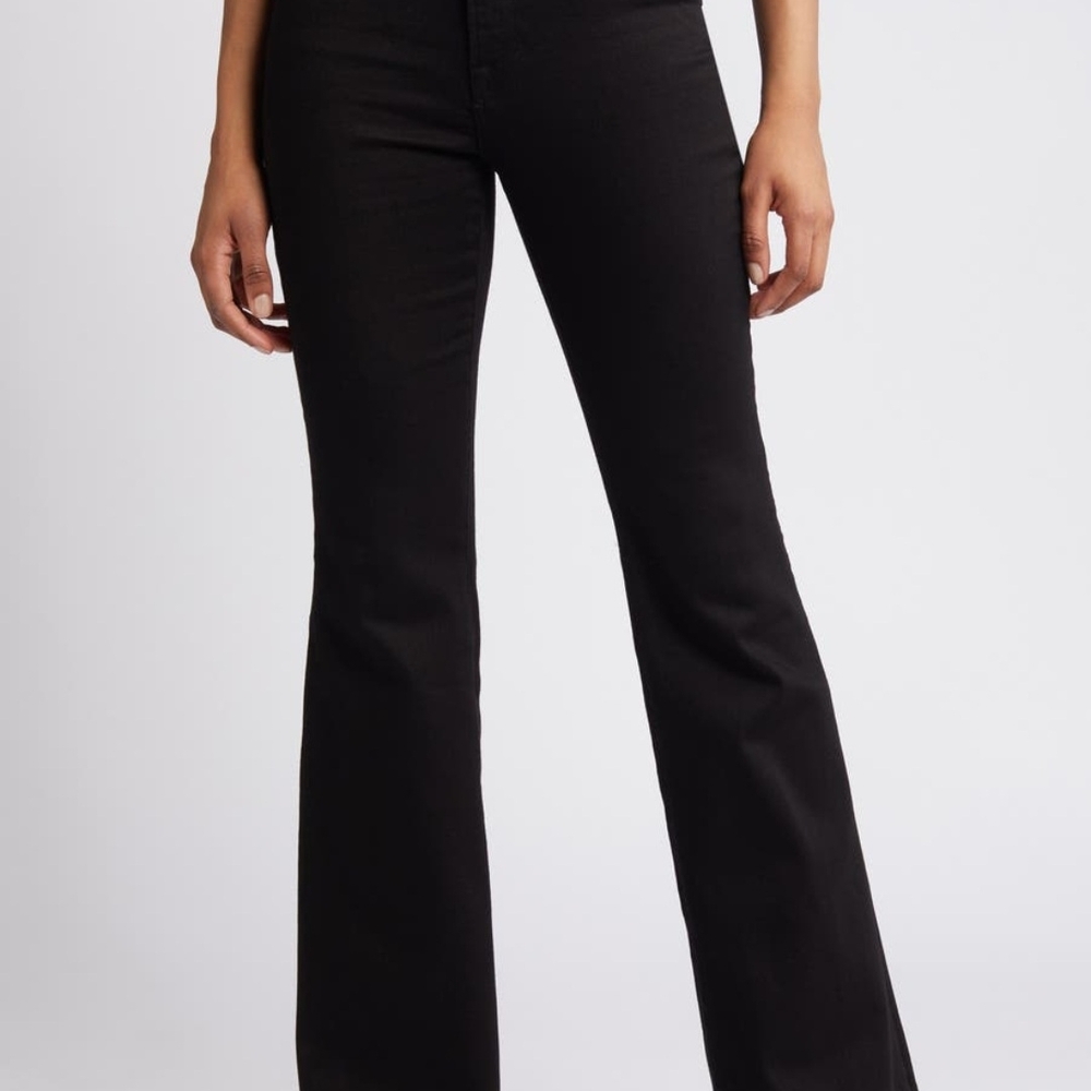 Good American Black Flare Wide Leg Jeans
